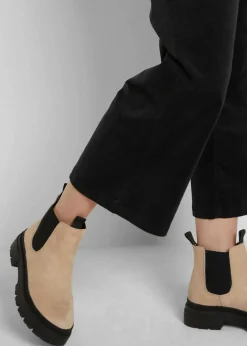 Weite Stretchcord-Culotte mit High-Waist-Bequembund, 7/8-Länge