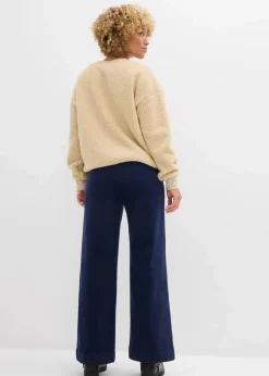 Weite Stretch-Cordhose, High-Waist