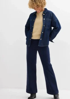 Weite Stretch-Cordhose, High-Waist