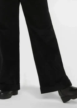 Weite Stretch-Cordhose, High-Waist