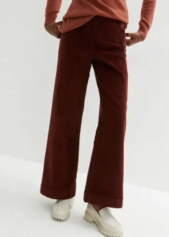 Weite Stretch-Cordhose, High-Waist