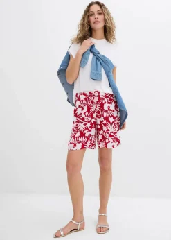 Weite Viskose Shorts mit High-Waist-Bequembund