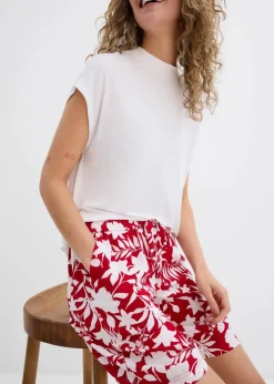 Weite Viskose Shorts mit High-Waist-Bequembund