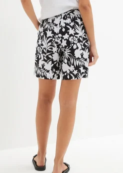 Weite Viskose Shorts mit High-Waist-Bequembund