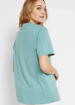 Weites Long-Shirt mit V-Ausschnitt, Kurzarm (5er Pack)