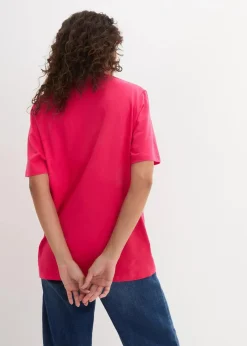 Weites Long-Shirt mit V-Ausschnitt, Kurzarm (5er Pack)