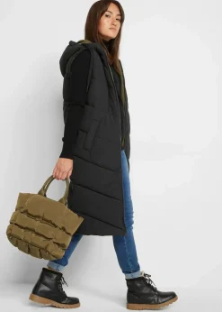 Wende-Steppweste aus recyceltem Polyester mit Kapuze