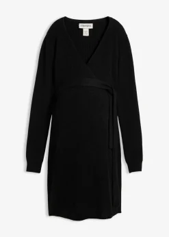 Wickelkleid aus Strick für die Schwangerschaft und danach