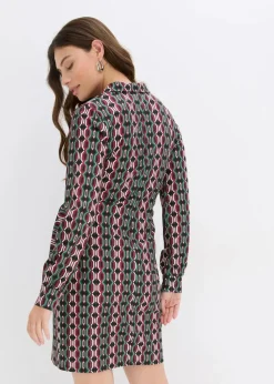 Wickelkleid aus strukturiertem Jersey