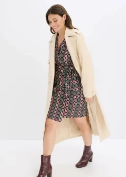 Wickelkleid aus strukturiertem Jersey