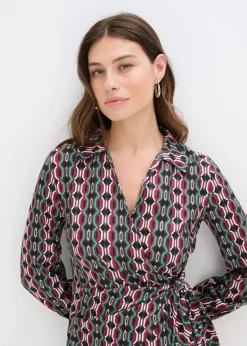 Wickelkleid aus strukturiertem Jersey