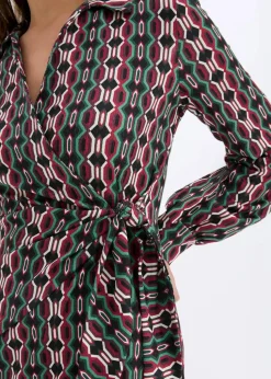 Wickelkleid aus strukturiertem Jersey