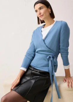 Wickelstrickjacke mit Merinowolle