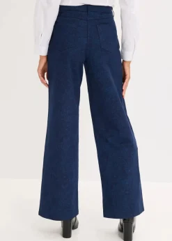 Wide Leg Hose aus Baumwollstretch