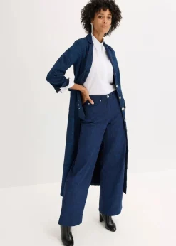 Wide Leg Hose aus Baumwollstretch