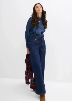 Wide Leg Jeans Mid Waist