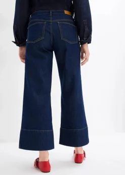 Wide Leg Jeans Mid Waist, cropped