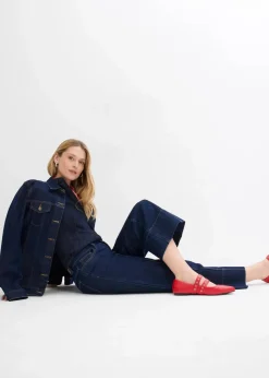 Wide Leg Jeans Mid Waist, cropped