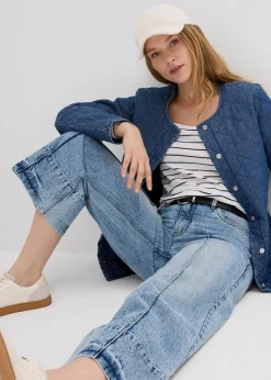 Wide Leg Jeans Mid Waist, cropped