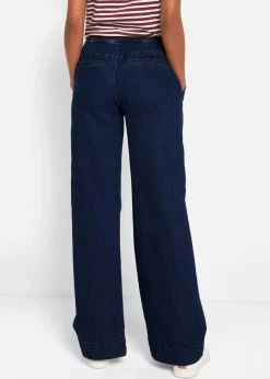 Wide Leg Jeans Mid Waist, Stretch