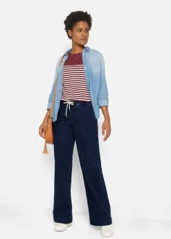 Wide Leg Jeans Mid Waist, Stretch