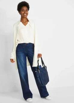 Wide Leg Jeans Mid Waist, Bequembund