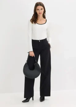 Wide-Leg Bundfalten-Hose mit Bequembund