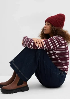 Wide-Leg-Jeans High Waist, Bequembund