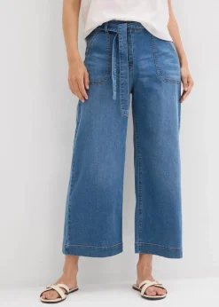 Wide-Leg-Jeans High Waist, Bequembund cropped
