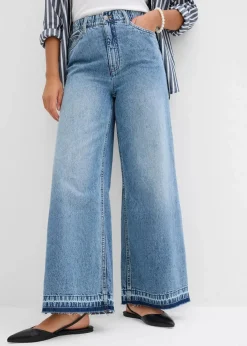 Wide-Leg-Jeans High Waist, cropped