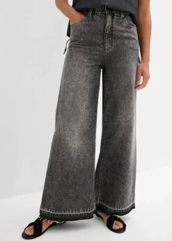 Wide-Leg-Jeans High Waist, cropped