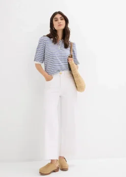 Wide-Leg-Jeans, High Waist, cropped