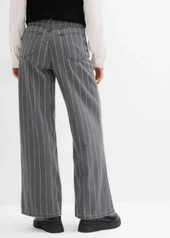 Wide-Leg-Jeans High Waist mit Destroyed Effekten