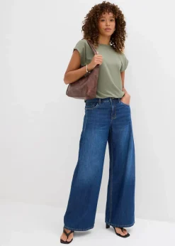 Wide-Leg-Jeans Mid Waist