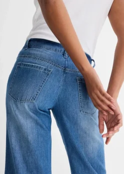 Wide-Leg-Jeans, Mid Waist