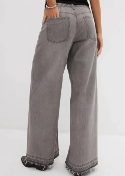Wide-Leg-Jeans Mid Waist, Bequembund
