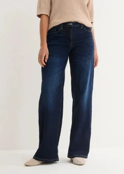 Wide-Leg-Jeans Mid Waist, Bequembund