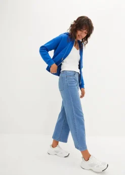 Wide-Leg-Jeans, Mid Waist, cropped