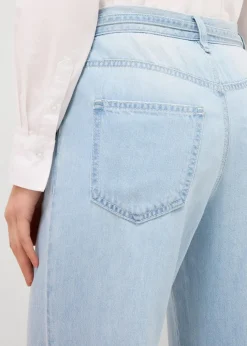 Wide-Leg-Jeans, Mid Waist, Gürtel