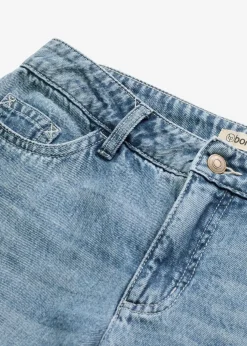 Wide-Leg-Jeans Mid Waist, Low Stretch Full Length