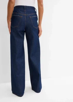 Wide-Leg-Jeans Mid Waist, Low Stretch