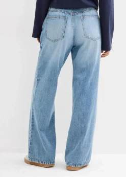 Wide-Leg-Jeans Mid Waist, Low Stretch