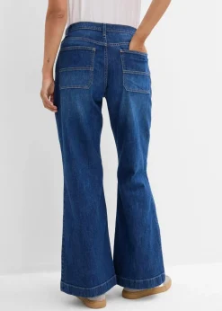 Wide-Leg-Jeans Mid Waist mit aufgesetzten Taschen