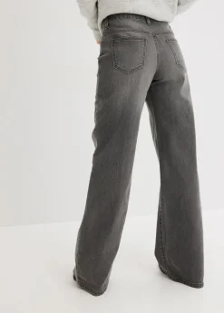 Wide-Leg-Jeans, Mid Waist, Stretch