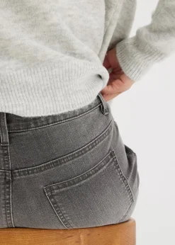 Wide-Leg-Jeans, Mid Waist, Stretch