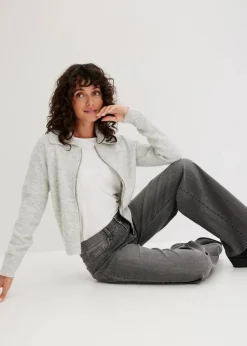 Wide-Leg-Jeans, Mid Waist, Stretch