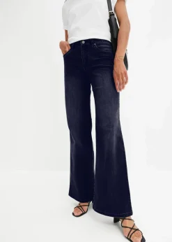 Wide-Leg-Jeans, Mid Waist, Stretch