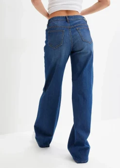 Wide-Leg-Jeans, Mid Waist, Stretch