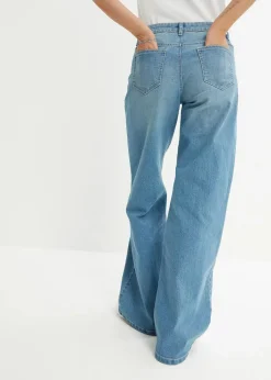Wide-Leg-Jeans, Mid Waist, Stretch