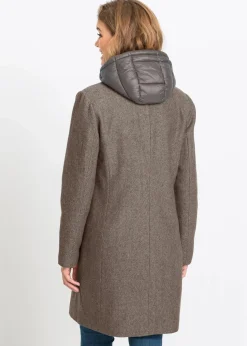 Winter-Kurzmantel in Wolloptik, 2in1 Optik